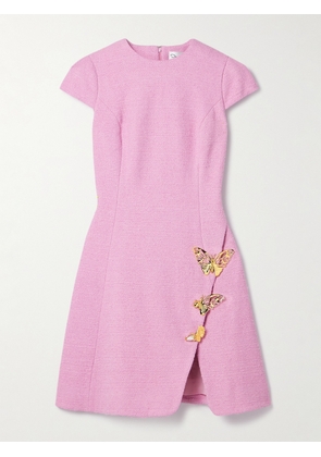 Oscar de la Renta - Embellished Cotton-blend Tweed Mini Dress - Pink - US0,US2,US4,US6,US8,US10,US12