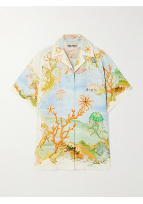 ALÉMAIS - + Sam Pauletto Emerald Cove Printed Linen-gauze Shirt - Blue - US0,US2,US4,US6,US8,US10,US12