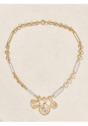 Foundrae - Resilience, Balance And Radiating Heart 18-karat Yellow And White Gold Diamond Necklace - One size
