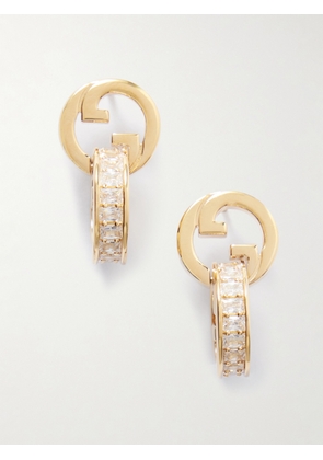 Gucci - Blondie Gold-tone Crystal Hoop Earrings - One size