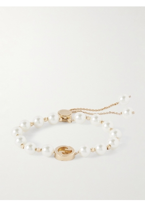 Gucci - Interlocking Gold-tone Faux Pearl Bracelet - One size
