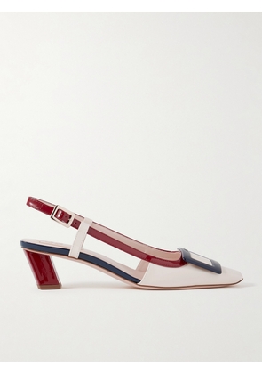 Roger Vivier - Belle Vivier 45 Color-block Patent-leather Slingback Pumps - Neutrals - IT36,IT36.5,IT37,IT37.5,IT38,IT38.5,IT39,IT39.5,IT40,IT40.5,IT41,IT41.5,IT42