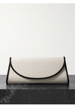 Hunting Season - Opera Leather-trimmed Canvas Clutch - Black - One size