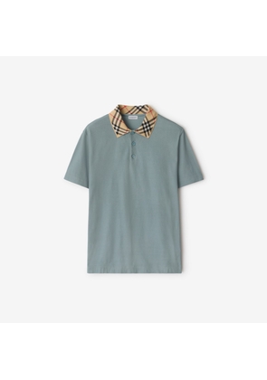 Burberry Check Collar Cotton Polo Shirt