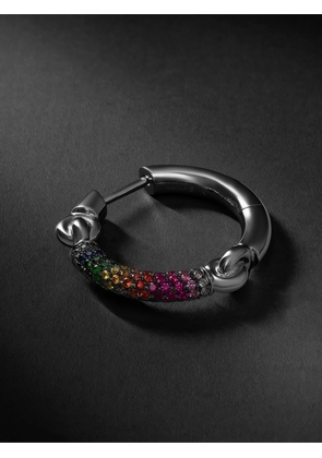 M.Cohen - The Equinox Large 18-Karat Blackened White Gold Multi-Stone Single Earring - Men - Silver