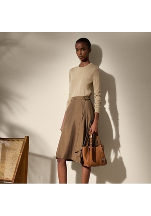 Vivianne Pleated Silk Shantung Skirt