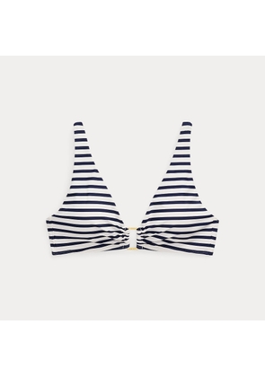 Striped Ring-Front Bikini Top