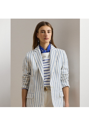 Striped Linen-Blend Blazer