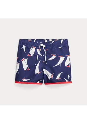 Sailboat-Print Swimming Trunk