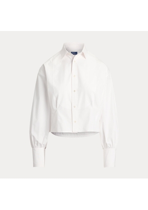 Cropped Cotton Poplin Tuxedo Shirt