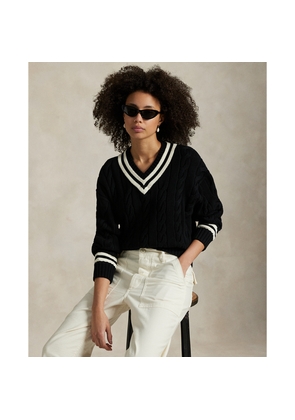 Aran-Knit Cotton Cricket Jumper