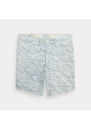 Nautical-Print Oxford Officer's Short