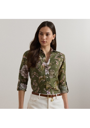 Relaxed Fit Floral Linen Shirt