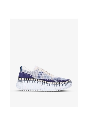 Mens Chloe Nama Embroidered Suede and Recycled-Mesh Trainers