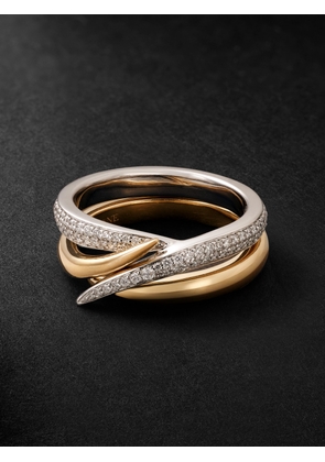 Shaun Leane - Interlocking Duo 18-Karat White and Yellow Gold Diamond Ring - Men - Gold - S