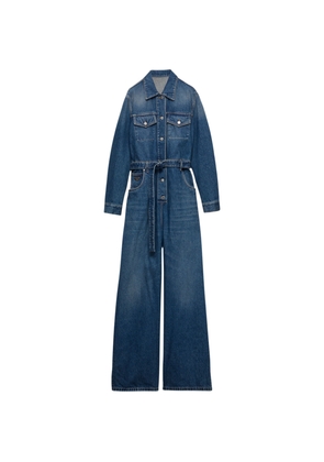 Prada Denim Belted Jumpsuit