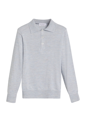 Brunello Cucinelli Cashmere-Silk-Linen Polo Shirt