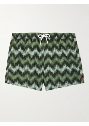 Missoni - High Frequency Straight-Leg Mid-Length Striped Swim Shorts - Men - Green - XS