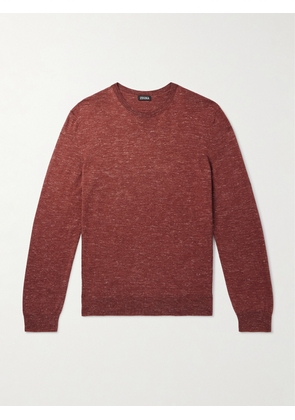 Zegna - Mulberry Silk, Cashmere and Linen-Blend Sweater - Men - Red - IT 46