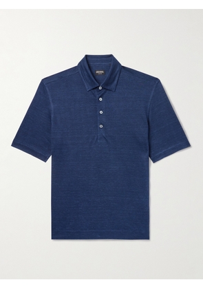 Zegna - Oasi Linen Polo Shirt - Men - Blue - IT 46