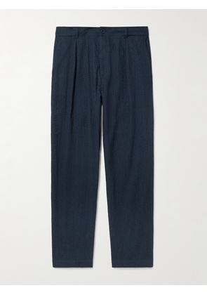 Blue Blue Japan - Tapered Broderie Anglaise Cotton Trousers - Men - Blue - S