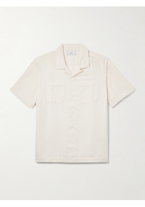 Mr P. - Camp-Collar Cotton and Linen-Blend Twill Shirt - Men - Neutrals - XS