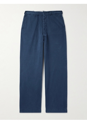 Remi Relief - Straight-Leg Cropped Cotton-Twill Trousers - Men - Blue - S