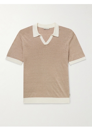 Onia - Johnny Two-Tone Linen Polo Shirt - Men - Brown - S