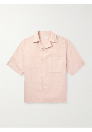 Loro Piana - Federico Camp-Collar Linen Shirt - Men - Orange - S