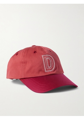 Drake's - Cricketball Logo-Embroidered Cotton-Twill Baseball Cap - Men - Red