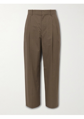 The Row - Silas Tapered Pleated Cotton Trousers - Men - Brown - UK/US 30