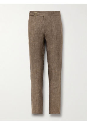 Rubinacci - Genny Slim-Fit Linen Suit Trousers - Men - Brown - IT 46