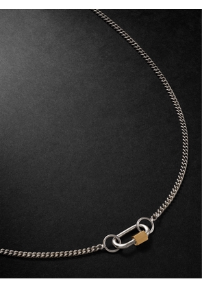 Marla Aaron - Not So Heavy Curb Babylock Sterling Silver and 14-Karat Gold Necklace - Men - Silver
