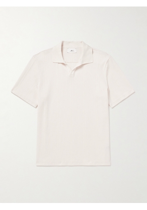 Mr P. - Jonny Open-Collar Pointelle-Knit Cotton Polo Shirt - Men - Neutrals - XS