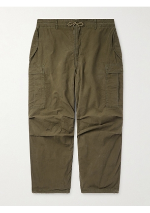 Remi Relief - Wide-Leg Cotton-Canvas Drawstring Cargo Trousers - Men - Green - S