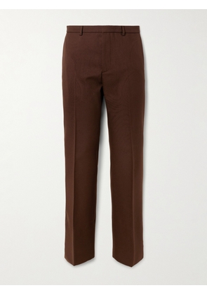 Gucci - Straight-Leg Wool-Twill Trousers - Men - Brown - IT 46