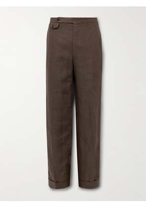 J. Mueser - Waverly Slim-Fit Straight-Leg Linen Suit Trousers - Men - Brown - IT 46