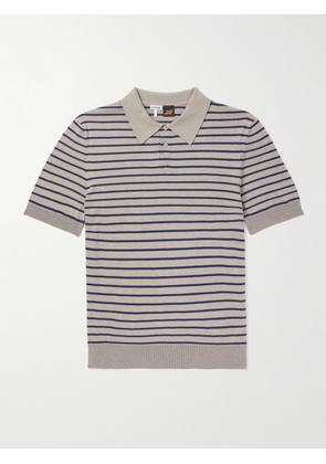 LOEWE - Paula's Ibiza Slim-Fit Striped Cotton-Blend Polo Shirt - Men - Gray - XS