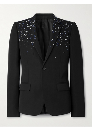 McQueen - Slim-Fit Crystal-Embellished Wool Blazer - Men - Black - IT 48