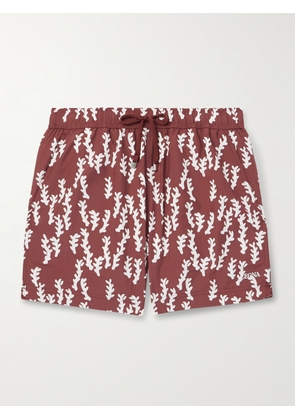 Zegna - Rametto dell'Oasi Straight-Leg Mid-Length Printed Swim Shorts - Men - Burgundy - S