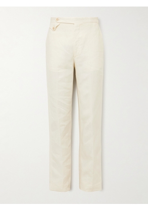 J. Mueser - Waverly Slim-Fit Straight-Leg Linen Suit Trousers - Men - Neutrals - IT 46