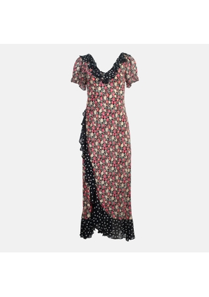 RIXO Clementina Floral-Print Chiffon Dress - UK 12