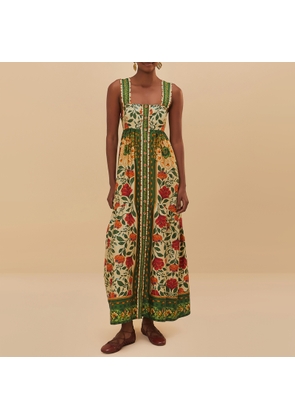 Farm Rio Garden Tapestry Cotton Maxi Dress - L