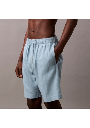Calvin Klein Linen-Blend Sleep Shorts - L