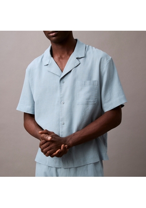 Calvin Klein Linen-Blend Sleep Shirt - M