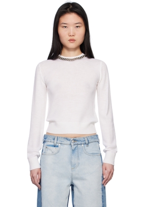 Stella McCartney Off-White Falabella Chain Fine-Knit Sweater