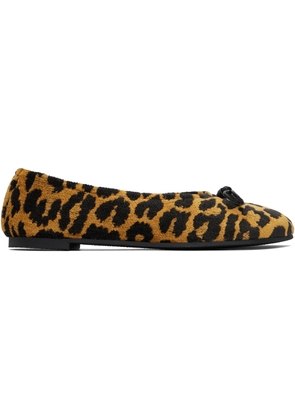Stella McCartney Black & Tan Ryder Leopard Ballerina Flats