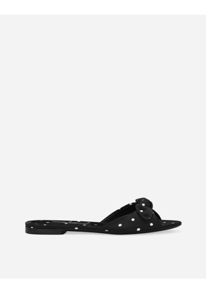Dolce & Gabbana Printed Satin Sliders - Woman Slides And Mules Print 37.5