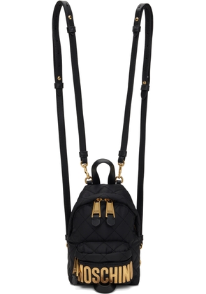 Moschino Black Quilted Backpack