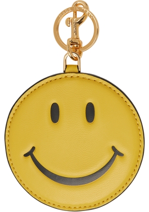 Moschino Yellow Nappa Smiley Keychain